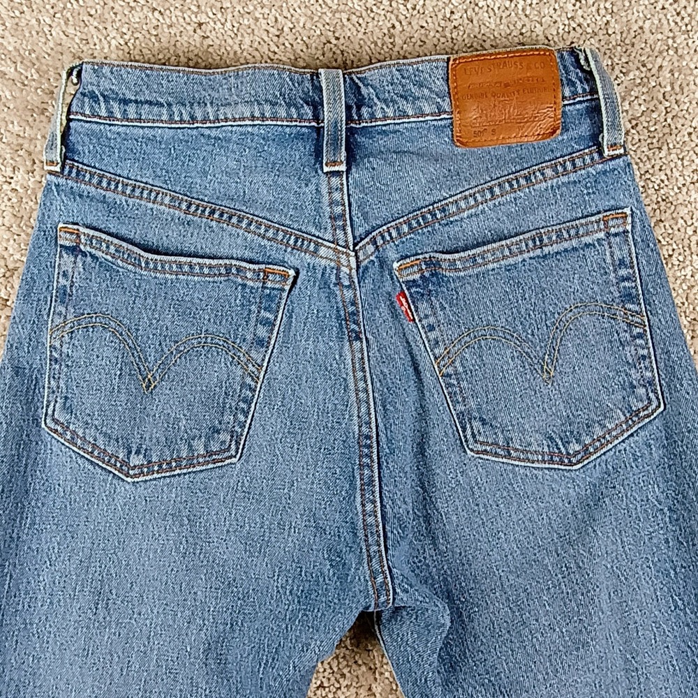 Levis 501 Skinny Jeans Womens 27 Big E Made in USA High Rise EUC - Picture 12 of 16